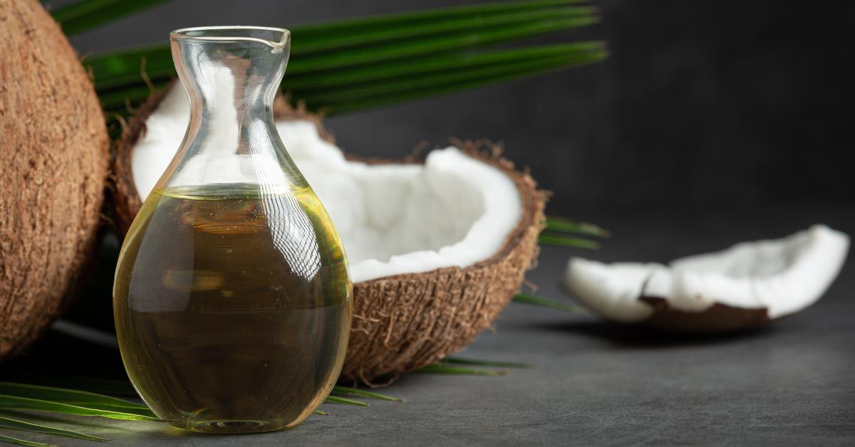 Pure coconut oil in a glass jar